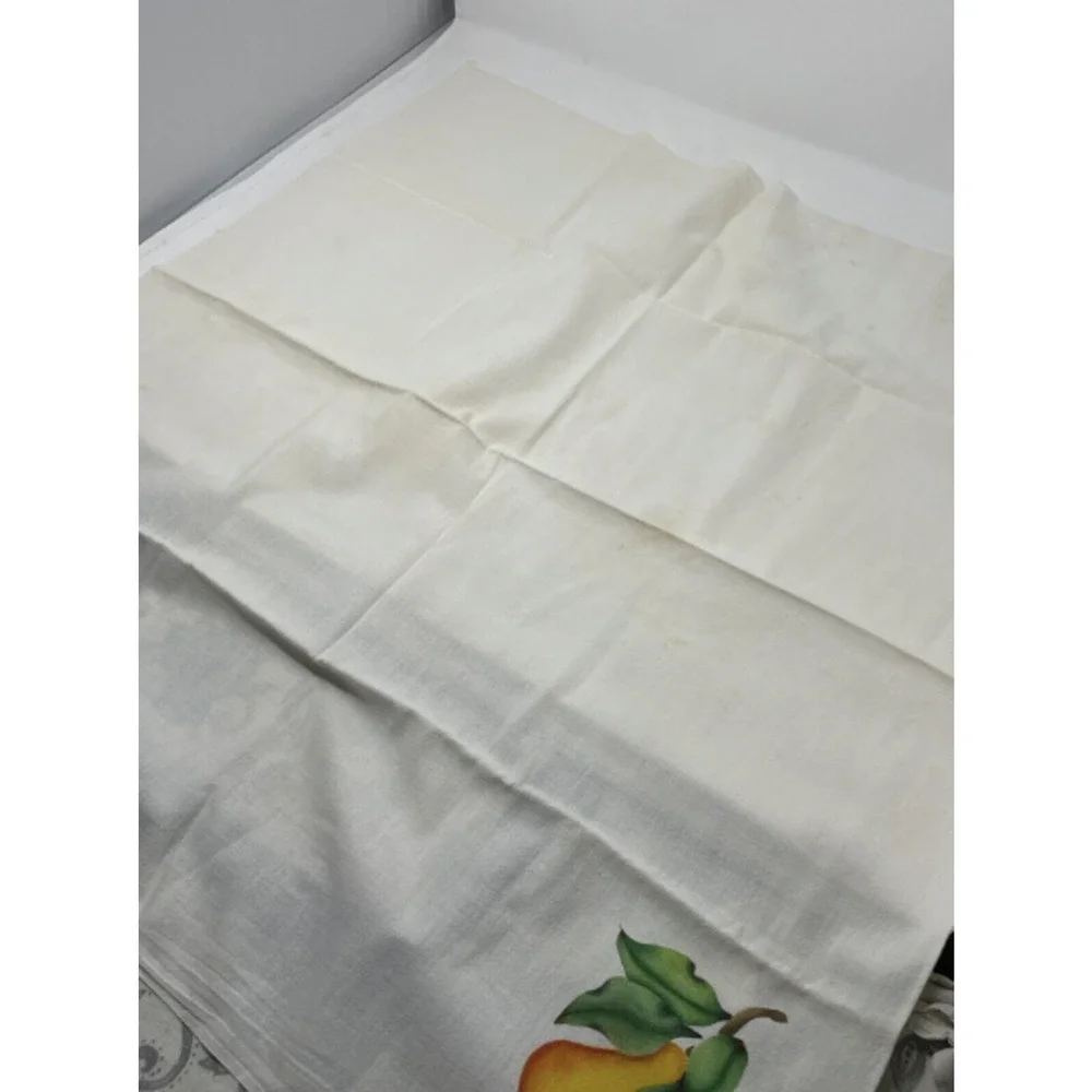 Vintage 1960 Towel Fruit Pear Apple Mid-Century Folk Art‎ Kitchen Homemaker